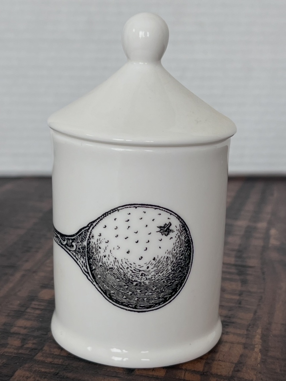 FORTNUM & MASON: 5”  TEA CADDY W/ Lid Black “Spoon” Graphic PICADILLY ENGLAND
